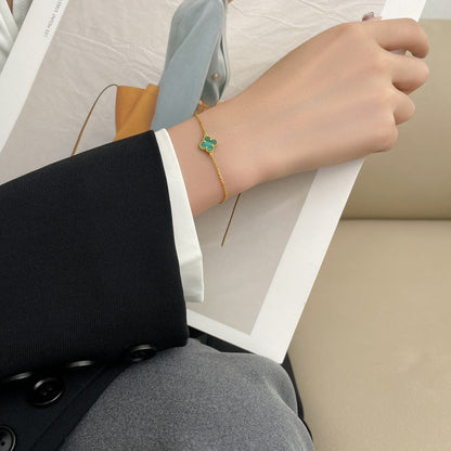 [Luna Brilliance]CLOVER BRACELET MALACHITE 1 MOTIF