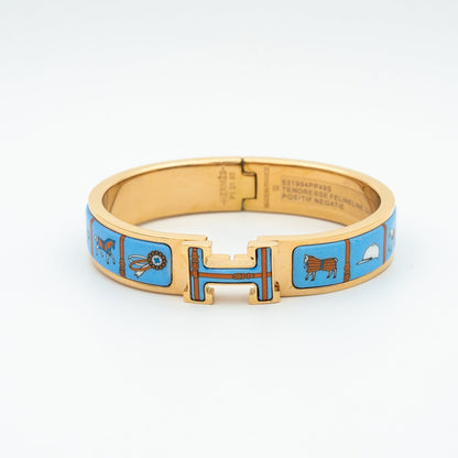 [Luna Brilliance]H PINK GOLD BRACELET BLUE CERAMIC