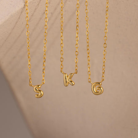 Dainty Bubble Initial Necklace