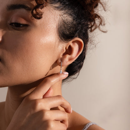 Pave Birthstone Drop Huggies