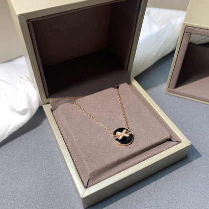 [Luna Brilliance]JEUX DE PINK GOLD DIAMOND NECKLACE