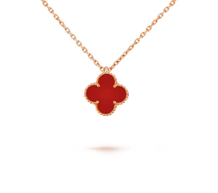 [Luna Brilliance]CLOVER MINI 9.5MM CARNELIANS NECKLACE COLLECTION