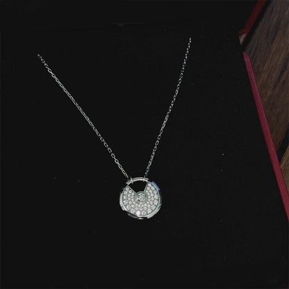 [Luna Brilliance]AMULETTE SILVER FULL DIAMOND NECKLACE