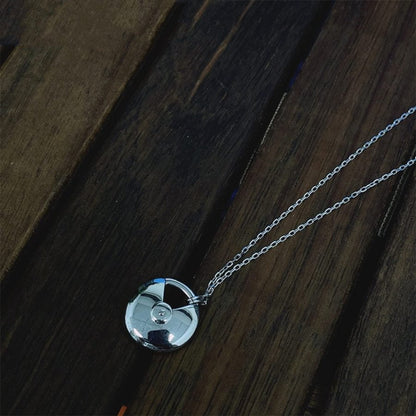 [Luna Brilliance]AMULETTE SILVER FULL DIAMOND NECKLACE