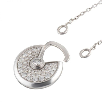 [Luna Brilliance]AMULETTE SILVER FULL DIAMOND NECKLACE