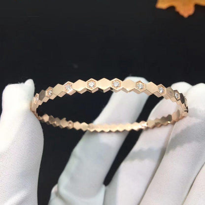 [Luna Brilliance]BEE LOVE PINK GOLD DIAMOND BRACELET