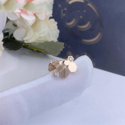 [Luna Brilliance]BEE LOVE PINK GOLD DIAMOND EARRINGS