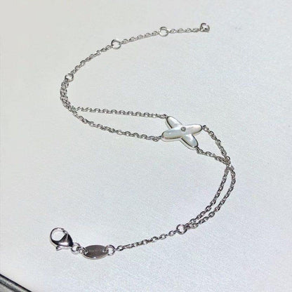 [Luna Brilliance]JEUX BRACELET WHITE MOP SILVER 1 DIAMOND