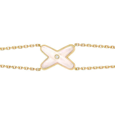 [Luna Brilliance]JEUX BRACELET WHITE MOP GOLD 1 DIAMOND