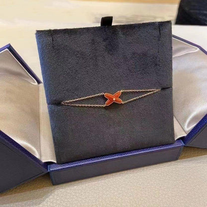 [Luna Brilliance]JEUX BRACELET CARNELIAN PINK GOLD 1 DIAMOND