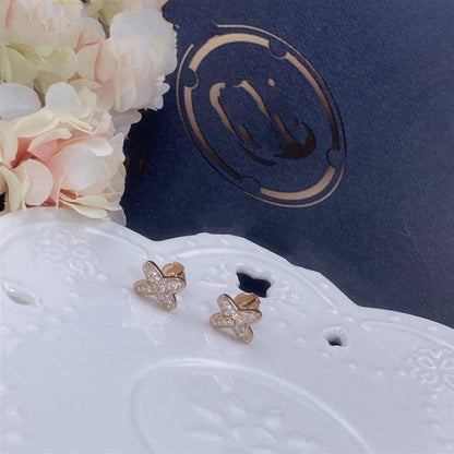 [Luna Brilliance]JEUX DE PINK GOLD DIAMOND EARRINGS