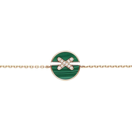 [Luna Brilliance]JEUX DE BRACELET MALACHITE PINK GOLD DIAMONDS
