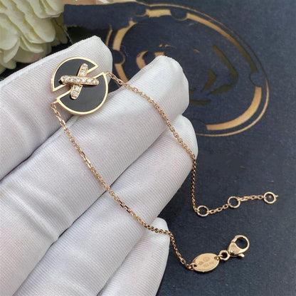 [Luna Brilliance]JEUX DE BRACELET ONYX PINK GOLD DIAMOND