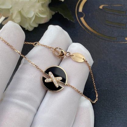 [Luna Brilliance]JEUX DE BRACELET ONYX PINK GOLD DIAMOND