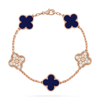 [Luna Brilliance]CLOVER DIAMOND ROSE GOLD BRACELET COLLECTION,5 MOTIFS