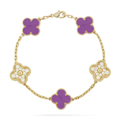 [Luna Brilliance]CLOVER DIAMOND GOLD BRACELET COLLECTION,5 MOTIFS