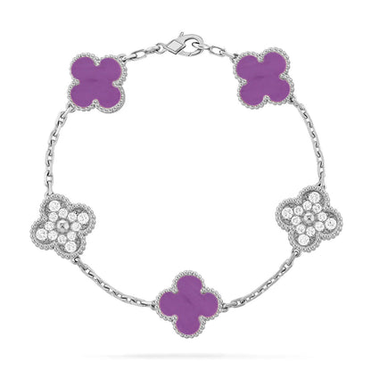 [Luna Brilliance]CLOVER DIAMOND SILVER BRACELET COLLECTION,5 MOTIFS