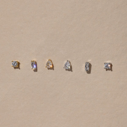 Mixed Diamond Flat Back Stud Set