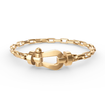 [Luna Brilliance]FORCE LARGE HORSESHOE CLASP  METAL BRACELET
