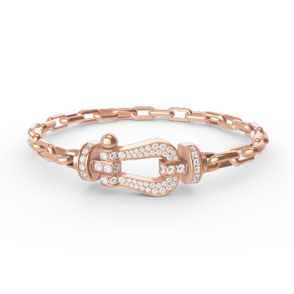 [Luna Brilliance]FORCE LARGE HORSESHOE CLASP  METAL BRACELET