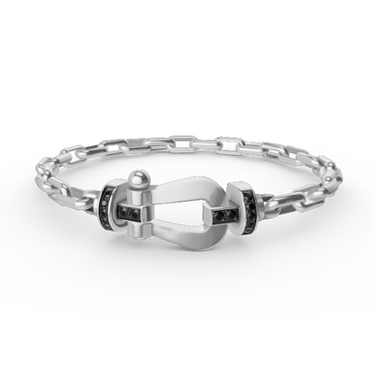 [Luna Brilliance]FORCE LARGE HORSESHOE CLASP  METAL BRACELET