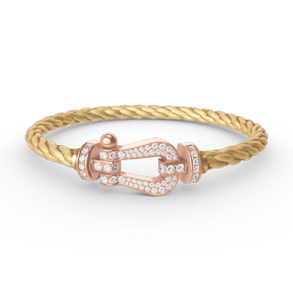 [Luna Brilliance]FORCE LARGE HORSESHOE FULL DIAMOND BRACELET ROSE GOLD