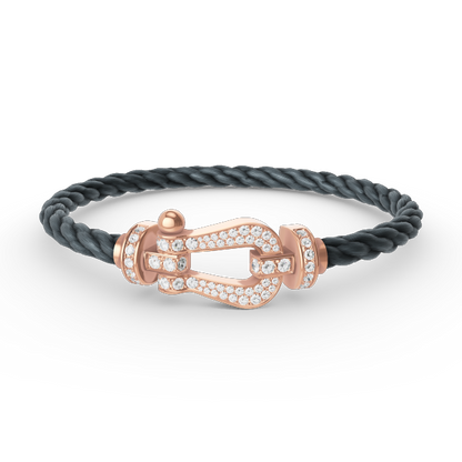 [Luna Brilliance]FORCE LARGE HORSESHOE FULL DIAMOND BRACELET ROSE GOLD