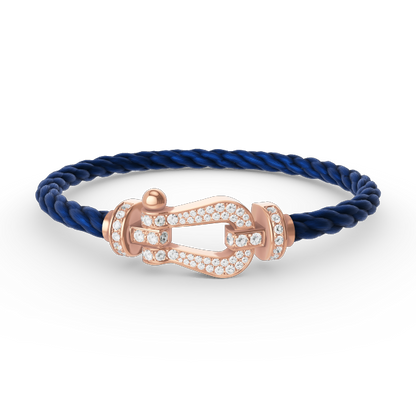 [Luna Brilliance]FORCE LARGE HORSESHOE FULL DIAMOND BRACELET ROSE GOLD