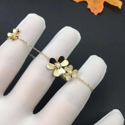 [Luna Brilliance]FRIVOLE GOLD 5 FLOWERS BRACELET