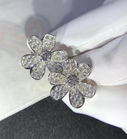 [Luna Brilliance]FRIVOLE SILVER FLOWER DIAMOND EARRINGS