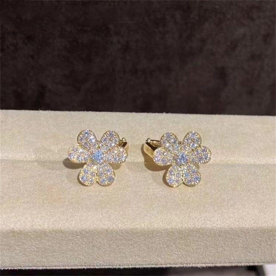 [Luna Brilliance]FRIVOLE GOLD FLOWER DIAMOND EARRINGS