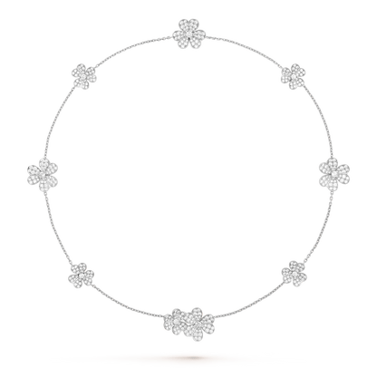 [Luna Brilliance]FRIVOLE SILVER 9 FLOWERS NECKLACE