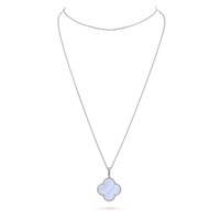[Luna Brilliance]CLOVER SILVER CHALCEDONY BIG CLOVER NECKLACE