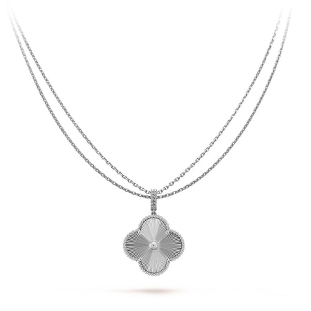 [Luna Brilliance]CLOVER 25MM SILVER BIG CLOVER NECKLACE