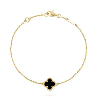 [Luna Brilliance]CLOVER ONYX SINGLE FLOWER BRACELET