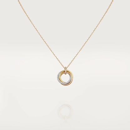 [Luna Brilliance]TRINITY NECKLACE SILVER GOLD PINK GOLD DIAMONDS
